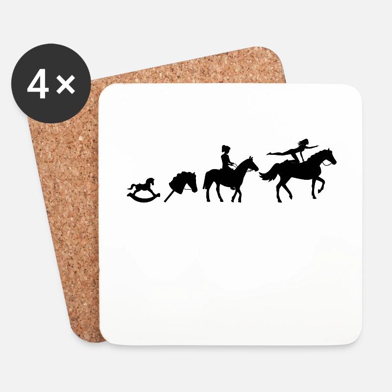 Evolution Voltigieren Reiten - Untersetzer (4er-Set) - Weiß