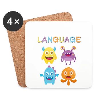 beautiful "against racism" love equality - Coasters (set of 4) - white - Front