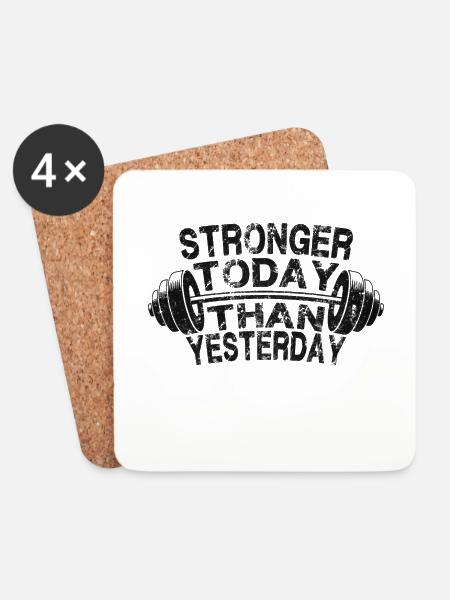 Fitness motivation - Untersetzer (4er-Set) - Weiß