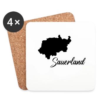 Lustiger Sauerland Spruch als Geschenk! - Untersetzer (4er-Set) - Weiß - Vorne