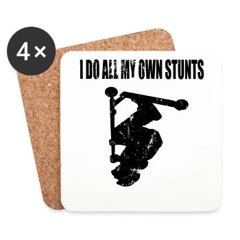 I Do All My Own Stunts - Scooter Cadeau - Dessous de verre (lot de 4) - blanc - Devant