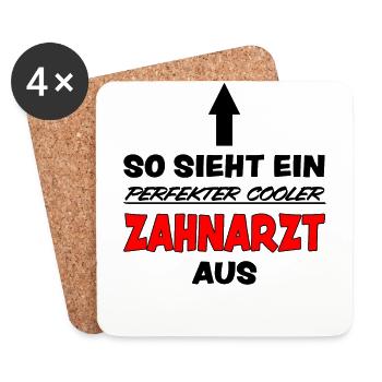 Zahnarzt Lustiger Spruch Zahnärzte Beruf Geschenk - Untersetzer (4er-Set) - Weiß - Vorne