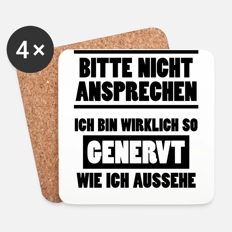 Nicht Ansprechen Genervt Lustiger Spruch Geschenk - Untersetzer (4er-Set) - Weiß