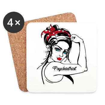 Psychiater Rosie The Riveter - Untersetzer (4er-Set) - Weiß - Vorne