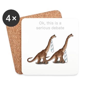 funny dino dinosaur tie business outfit - Coasters (set of 4) - white - Front