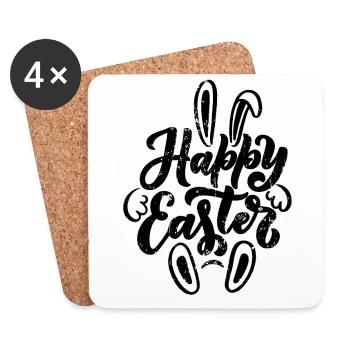 Happy Easter - Easter Gift Idea - Coasters (set of 4) - white - Front