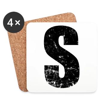 Alphabet S Geburtstag Lustiger Buchstabe Geschenk - Untersetzer (4er-Set) - Weiß - Vorne