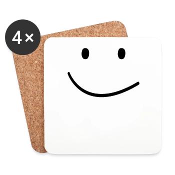 Laughing face - Coasters (set of 4) - white - Front