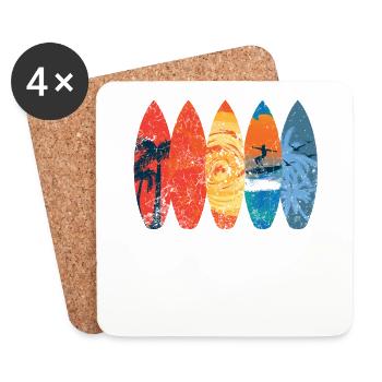 Surfer - Untersetzer (4er-Set) - Weiß - Vorne