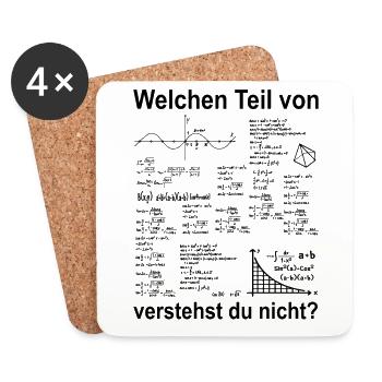 Mathematik Algebra Mathelehrer Studium Uni Abitur - Untersetzer (4er-Set) - Weiß - Vorne