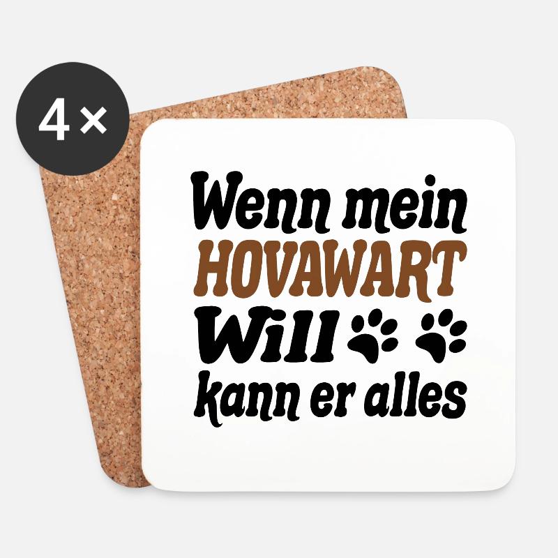 Hovawart Hund - Untersetzer (4er-Set) - Weiß