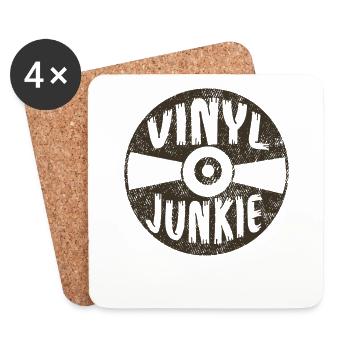 Vinyl Junkie Retro Vintage Album Schallplatte 70er - Untersetzer (4er-Set) - Weiß - Vorne