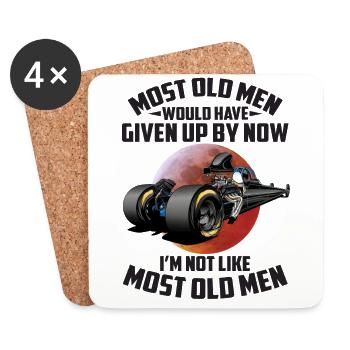 I'm Not Like Most Old Men Funny Drag Racing - Untersetzer (4er-Set) - Weiß - Vorne