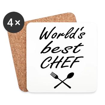 Worlds best Chef - Untersetzer (4er-Set) - Weiß - Vorne