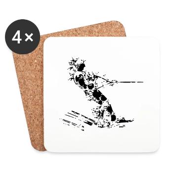 Water ski design - Coasters (set of 4) - white - Front