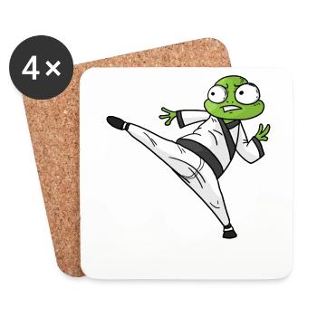 Karate Do Frog - Untersetzer (4er-Set) - Weiß - Vorne