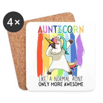 Aunticorn Dabbendes Einhorn Dabbing Unicorn Tante - Untersetzer (4er-Set) - Weiß - Vorne