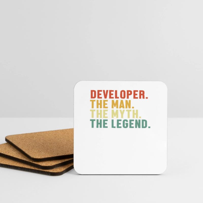 Developer Man Myth Legend Systems Engineer Untersetzer (4er-Set)