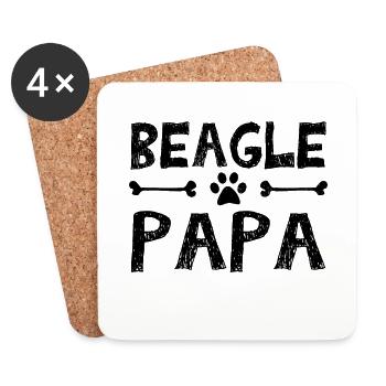 Beagle herrchen - Untersetzer (4er-Set) - Weiß - Vorne