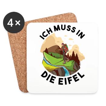 Lustiger Eifel Spruch als eiflerisches Geschenk - Untersetzer (4er-Set) - Weiß - Vorne