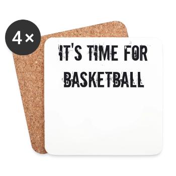 Basketball - it's time for basketball - Coasters (set of 4) - white - Front
