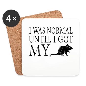 Rat Pet - Coasters (set of 4) - white - Front
