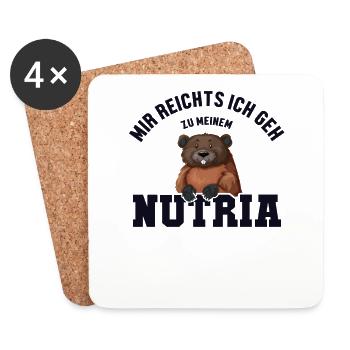 Mir reichts ich geh zum Nutria Sumpfbiber Biber - Untersetzer (4er-Set) - Weiß - Vorne