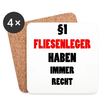 Fliesenleger Bodenleger Lustiger Spruch Geschenk - Untersetzer (4er-Set) - Weiß - Vorne