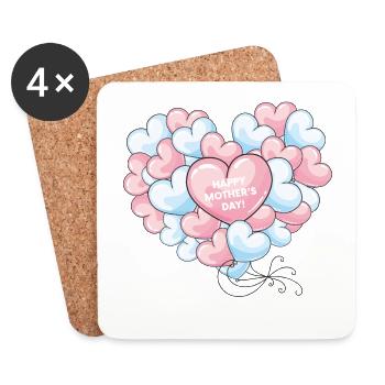Muttertag Geschenk für beste Mama zum Muttertag - Untersetzer (4er-Set) - Weiß - Vorne