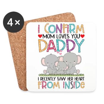 I Confirm Mom Loves You Daddy Baby Bodysuit - Dessous de verre (lot de 4) - blanc - Devant