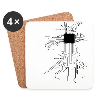 CPU Technik Nerd Computerchip Programmierer - Untersetzer (4er-Set) - Weiß - Vorne