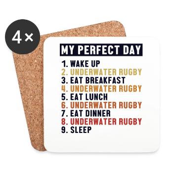 Underwater Rugby Perfect Day Wassersport - Untersetzer (4er-Set) - Weiß - Vorne