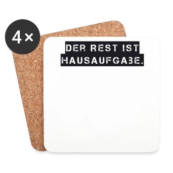 Lehrer - Der Rest ist Hausaufgabe - Untersetzer (4er-Set) - Weiß - Vorne