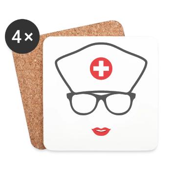 Nurse Nurse Gift Birthday Funny - Coasters (set of 4) - white - Front