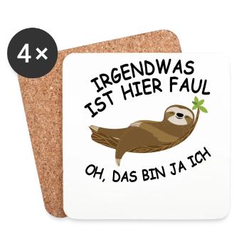 Faultier Spruch Arbeitskollege Büro Humor - Untersetzer (4er-Set) - Weiß - Vorne