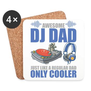 Awesome DJ Dad Just Like A Regular Dad Only Cooler - Dessous de verre (lot de 4) - blanc - Devant