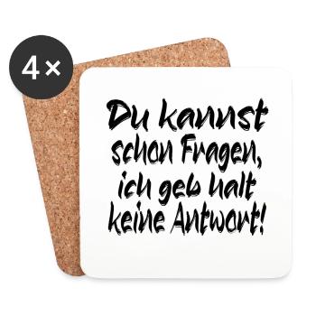 Kannst fragen - Untersetzer (4er-Set) - Weiß - Vorne