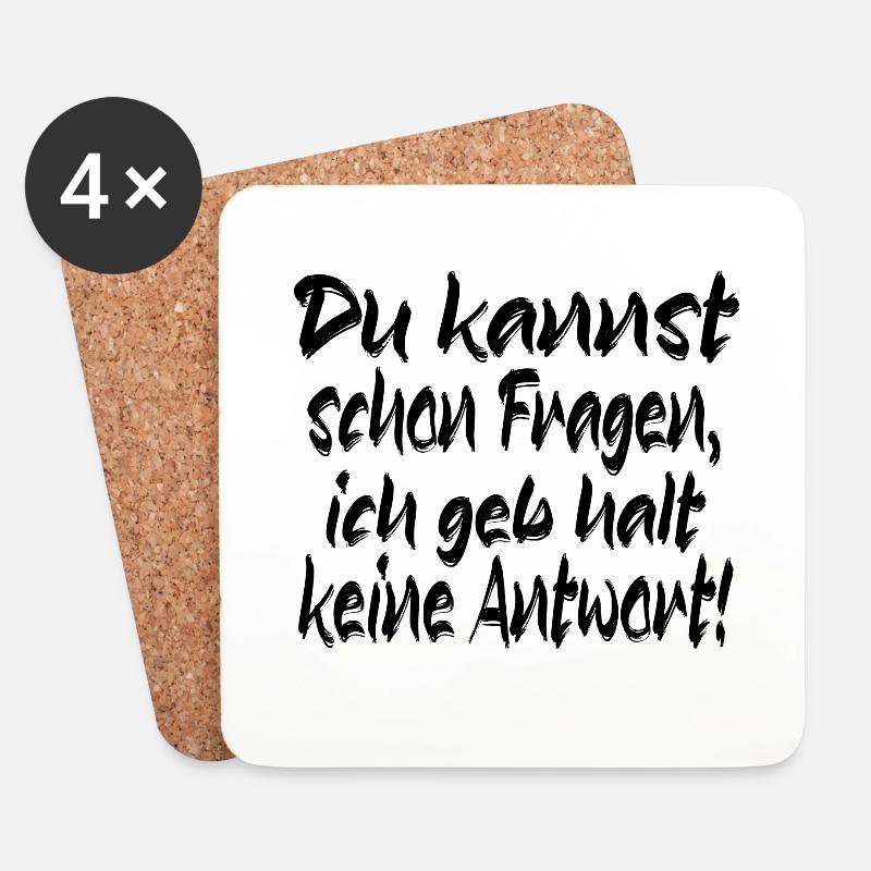 Kannst fragen - Untersetzer (4er-Set) - Weiß