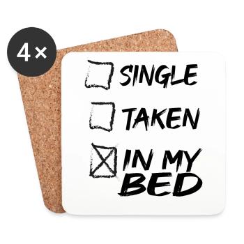 In meinem Bett - Untersetzer (4er-Set) - Weiß - Vorne