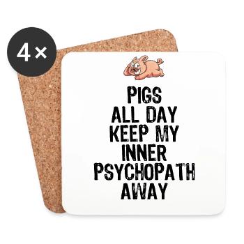 Funny Pig Saying as A Gift - Coasters (set of 4) - white - Front
