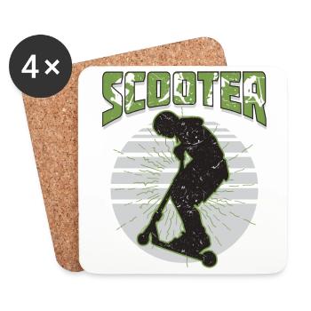 Scooter Stuntscooter Stunt Roller - Untersetzer (4er-Set) - Weiß - Vorne