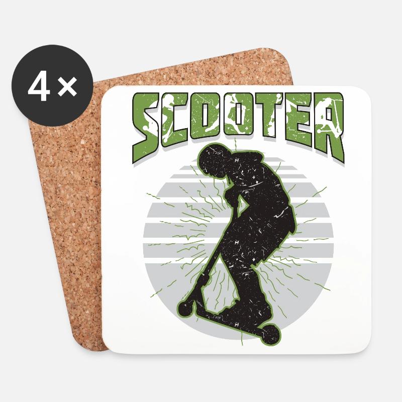Scooter Stuntscooter Stunt Roller - Untersetzer (4er-Set) - Weiß
