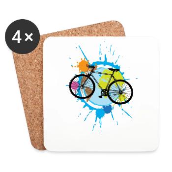 Funny bike gift saying about cycling - Coasters (set of 4) - white - Front