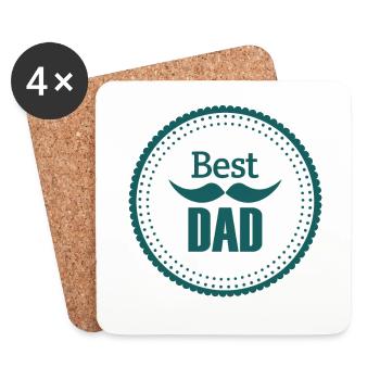 Meilleur papa papa papa papa papa papa papa - Dessous de verre (lot de 4) - blanc - Devant