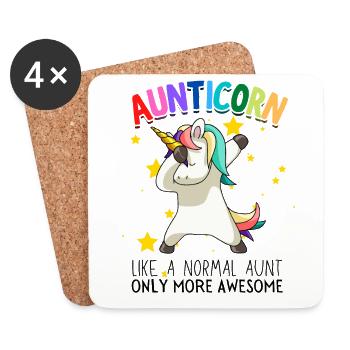 Aunticorn Aunt Dabbendes Unicorn Dabbing Unicorn - Coasters (set of 4) - white - Front