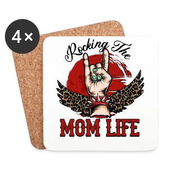 Rocking The Mom Life Funny Mom - Coasters (set of 4) - white - Front