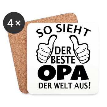 So sieht der beste Opa der Welt aus Vatertag Opi - Untersetzer (4er-Set) - Weiß - Vorne