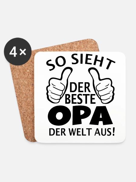 So sieht der beste Opa der Welt aus Vatertag Opi - Untersetzer (4er-Set) - Weiß
