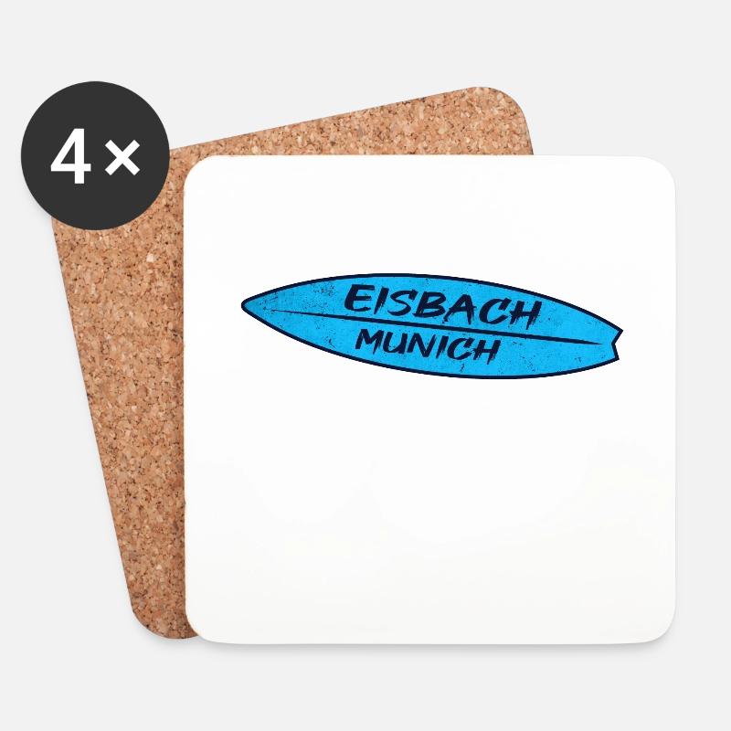 Eisbach München - Untersetzer (4er-Set) - Weiß