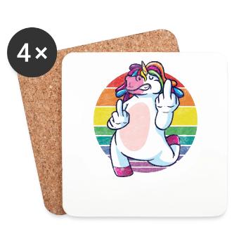 Funny unicorn saying about unicorns! - Coasters (set of 4) - white - Front